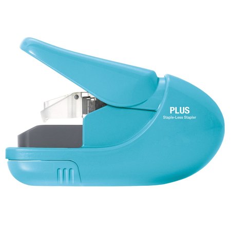 PAPER CLINCH Plus  4.19 in. H X 1.31 in. W Rectangle Blue Staple Free Stapler 31081